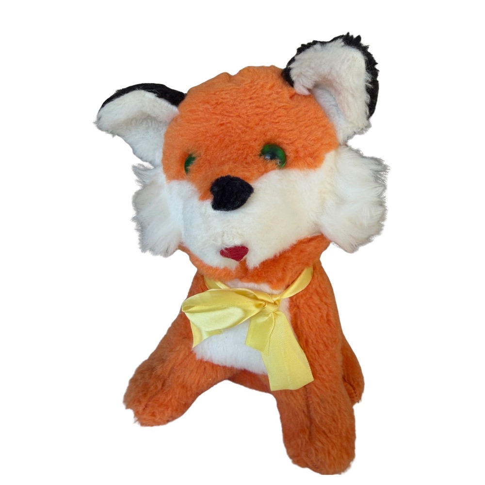 Vintage Animal Toys Plus Fox Plush Stuffed Animal Kids Toy Green Eyes 12"